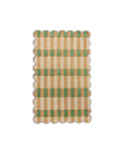 Green and Natural Plaid Scalloped Rug