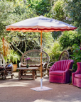 Pink and Red Scalloped Umbrella