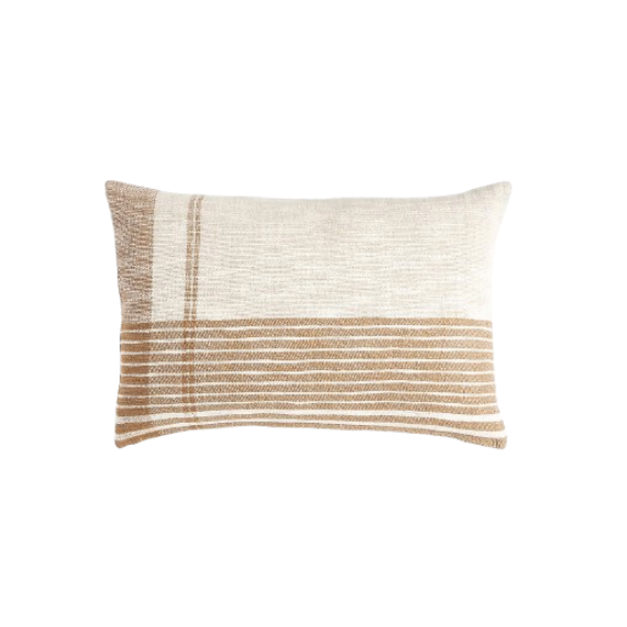 Almond Grid Lumbar Pillow