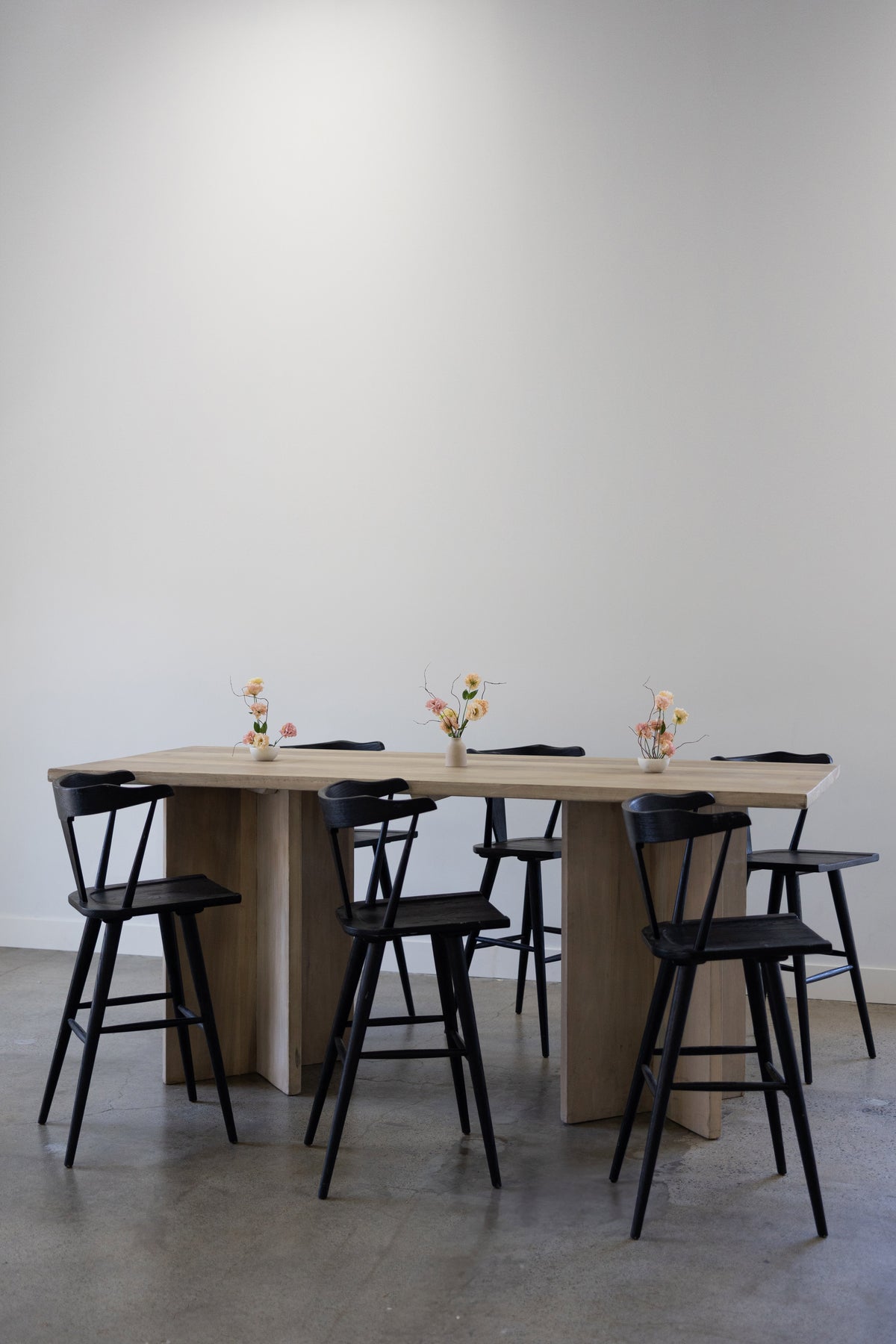 White Oak Communal Table Rentals | Long Cocktail Height Diniing Tables ...