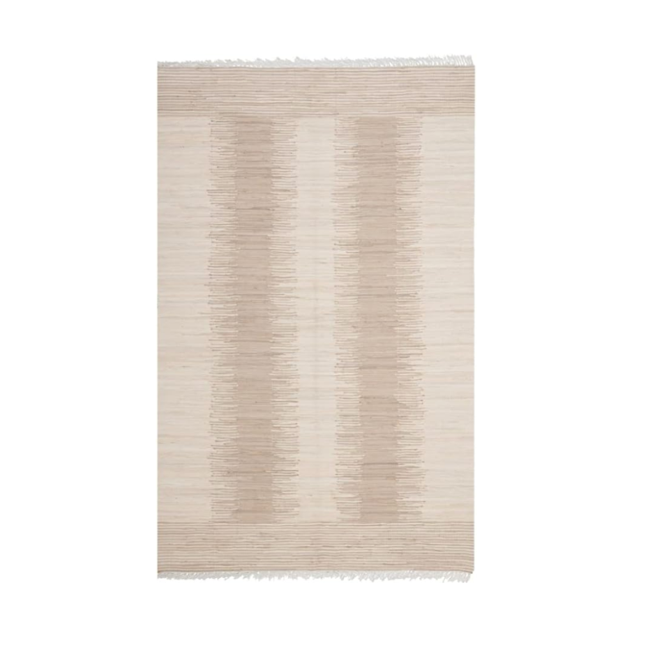 Beige Pattern Fringe Rug