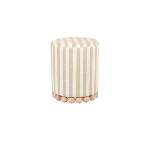 Beige Striped Ottoman