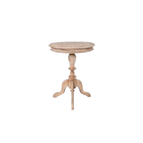 Bleach Wood Pedestal Side Table 