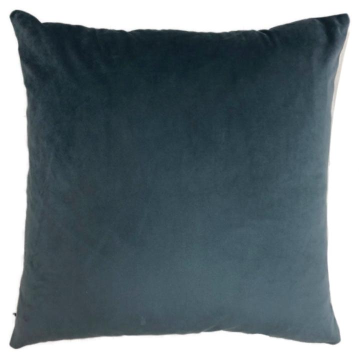 Blue Gray Velvet Pillow 
