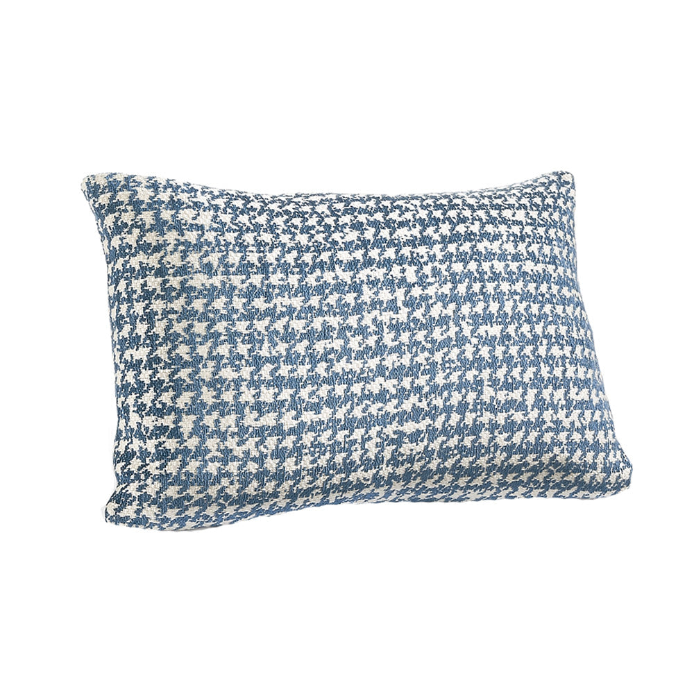 Blue Houndstooth Lumbar Pillow