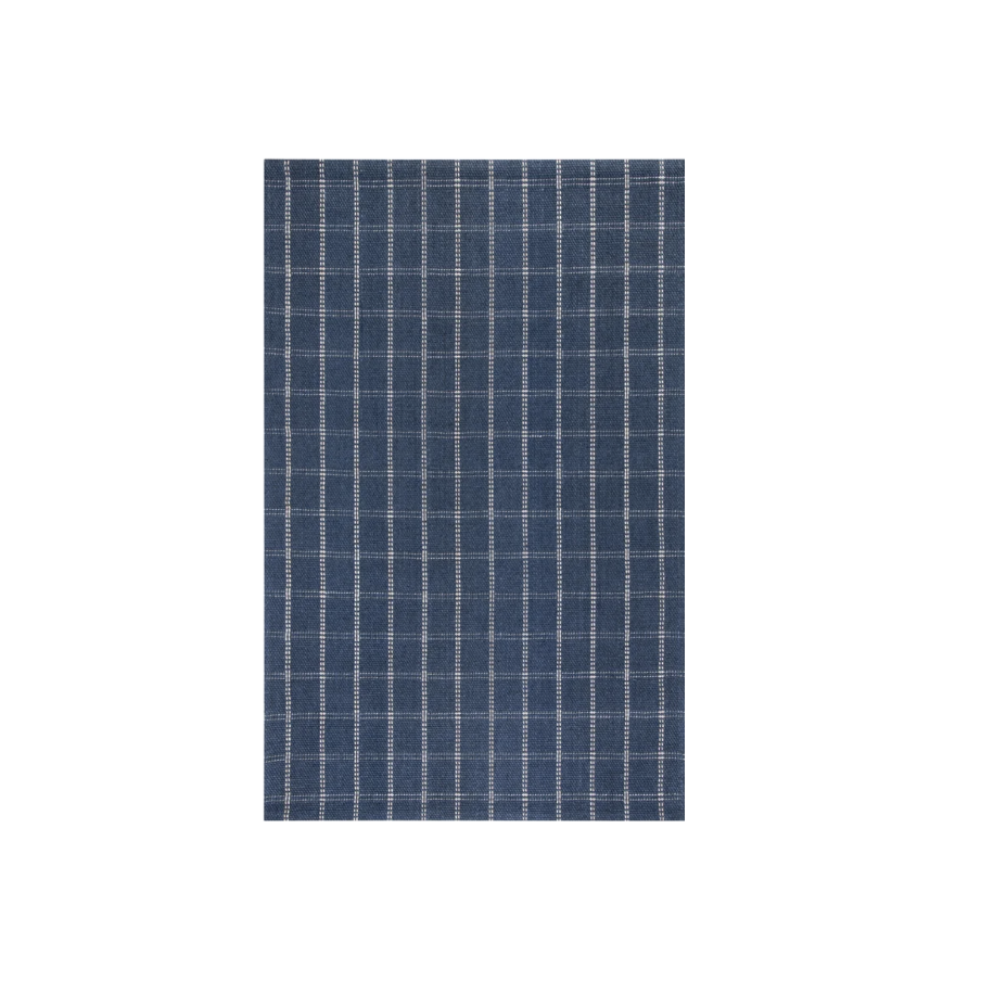 Blue and White Plaid Rug