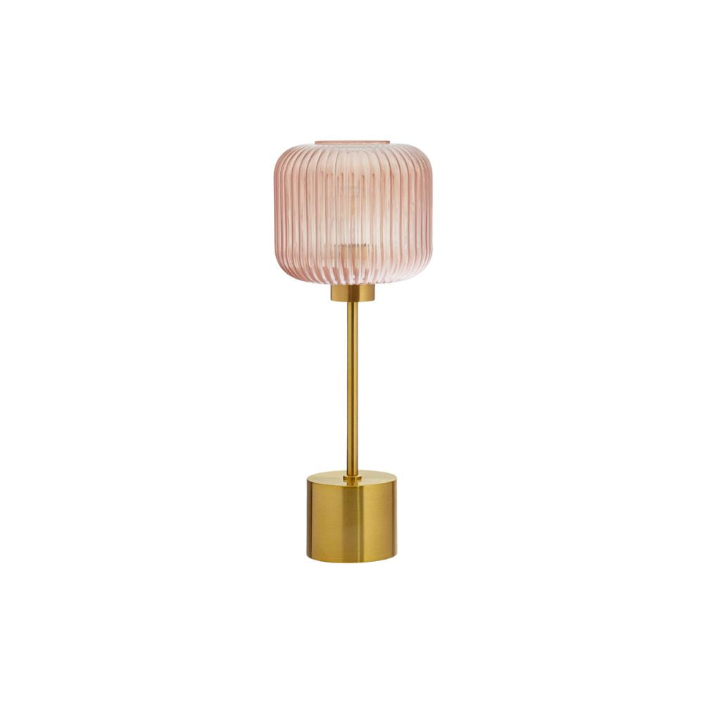 Add Organic Texture and Bold Color with Blush Ribbed Table Lamp ...