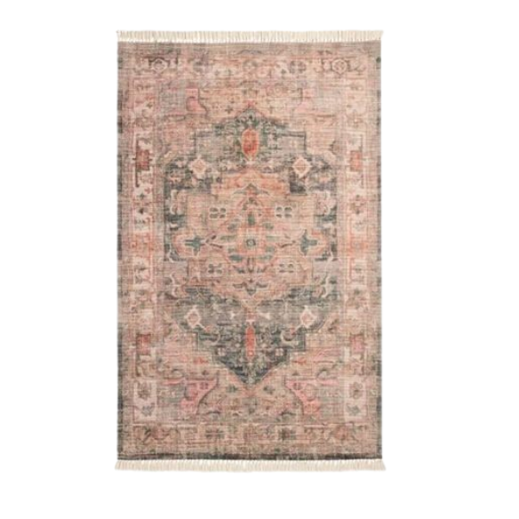 Blush and Green Persian Rug