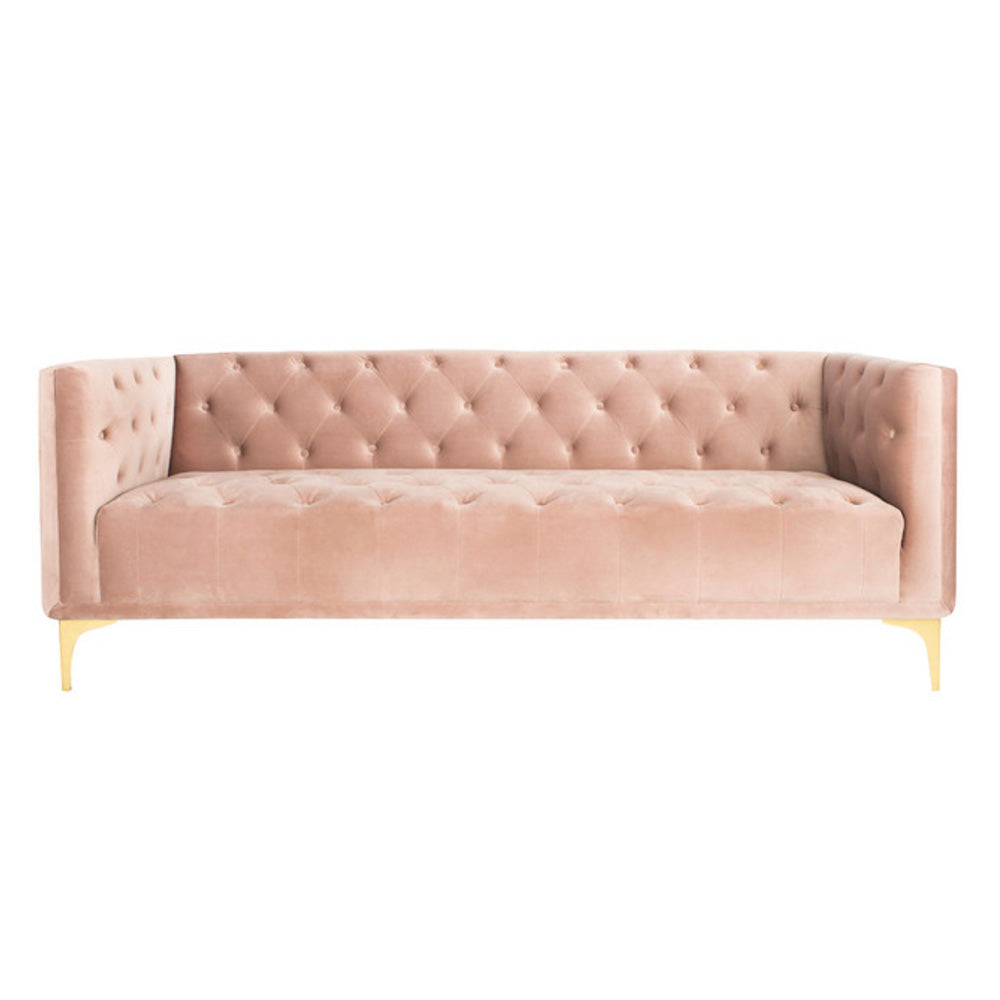 Blush Tufted Sofa