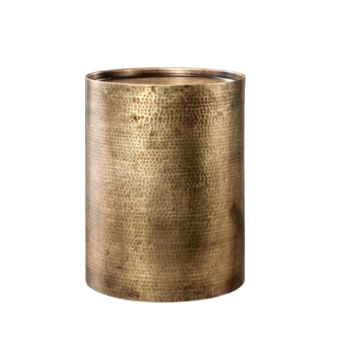 Brass Drum Hammered Side Table