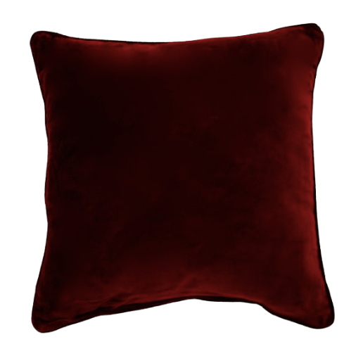 Burgundy Velvet Pipe Edge Pillow 