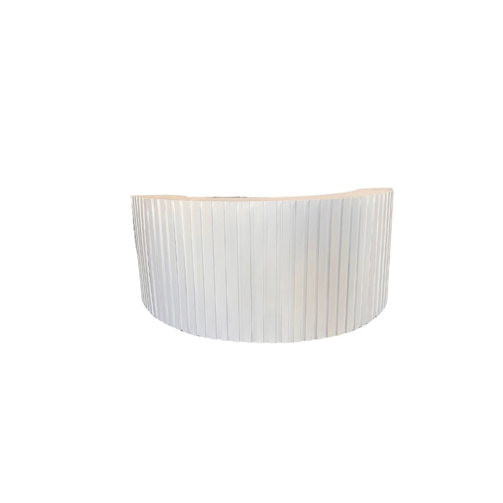White Half Round Ribbed Bar