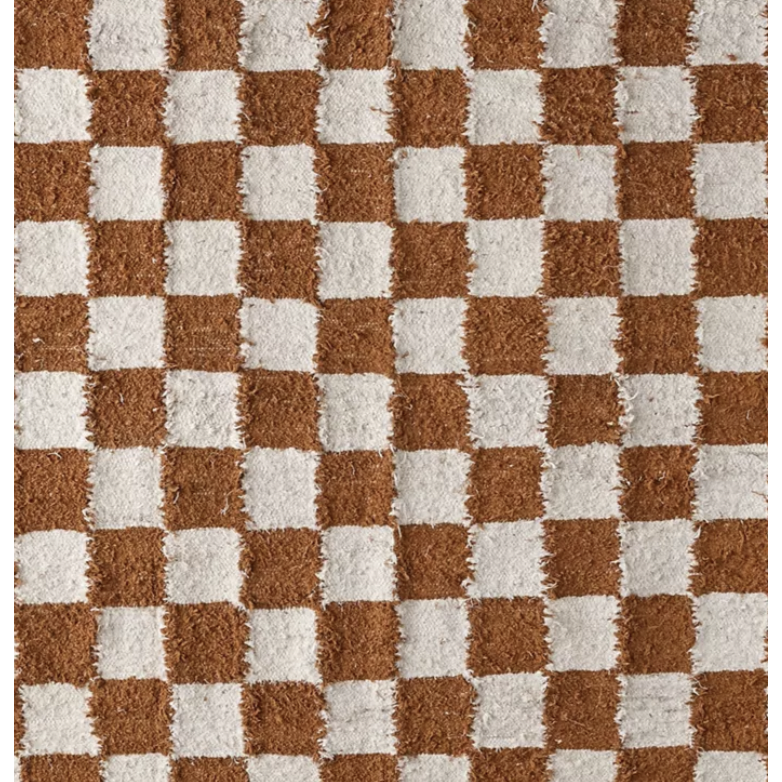 Checkerboard Rug - Rust