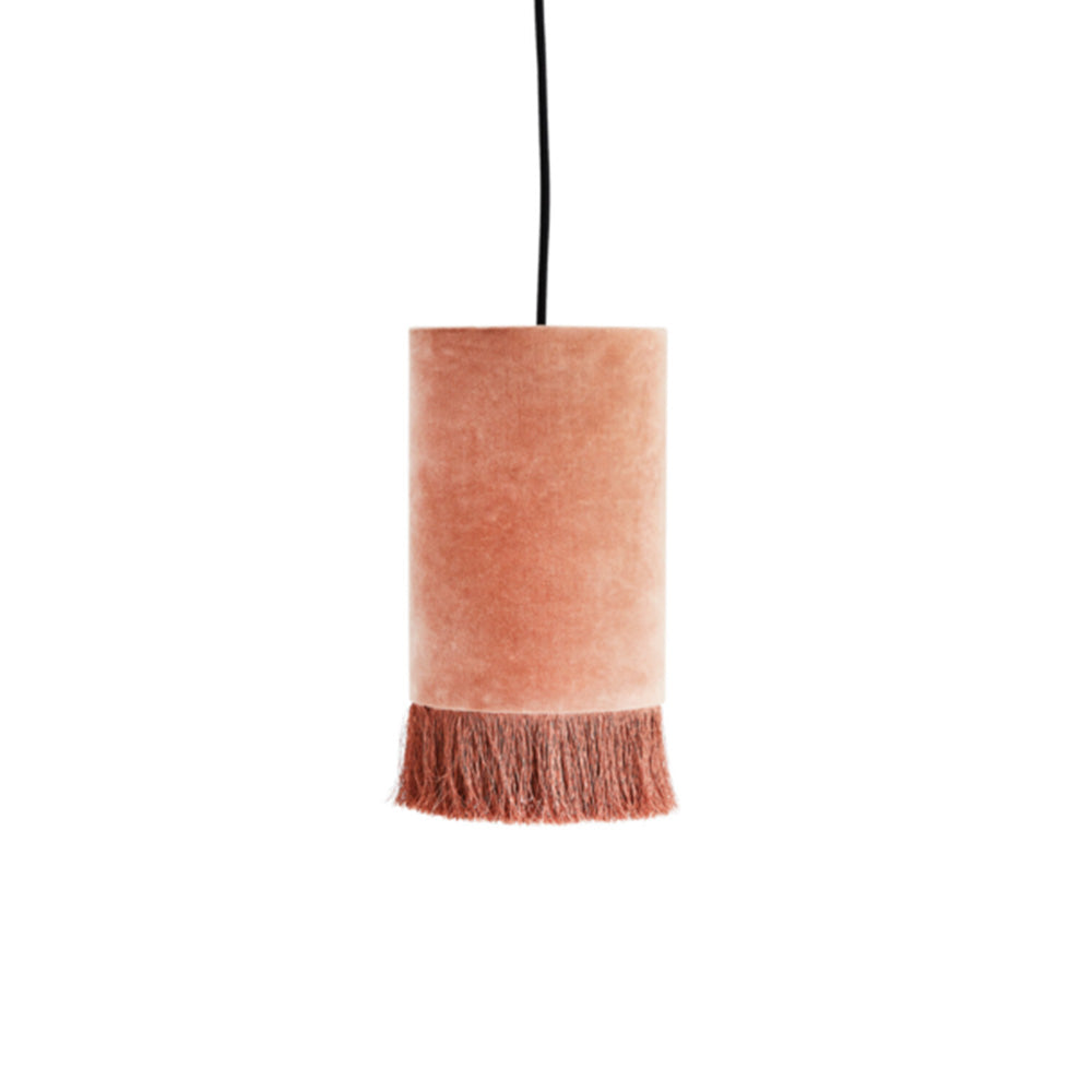 Dusty Rose Fringe Velvet Pendant