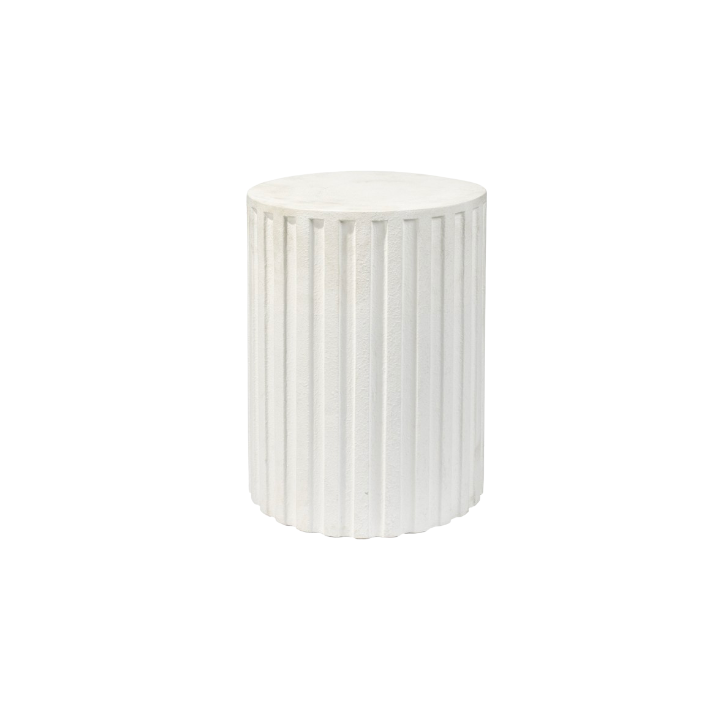 Fluted Stone Side Table