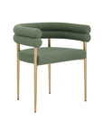 Green Boucle Dining Chair