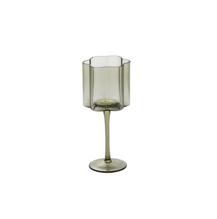 green-floret-wine-glass