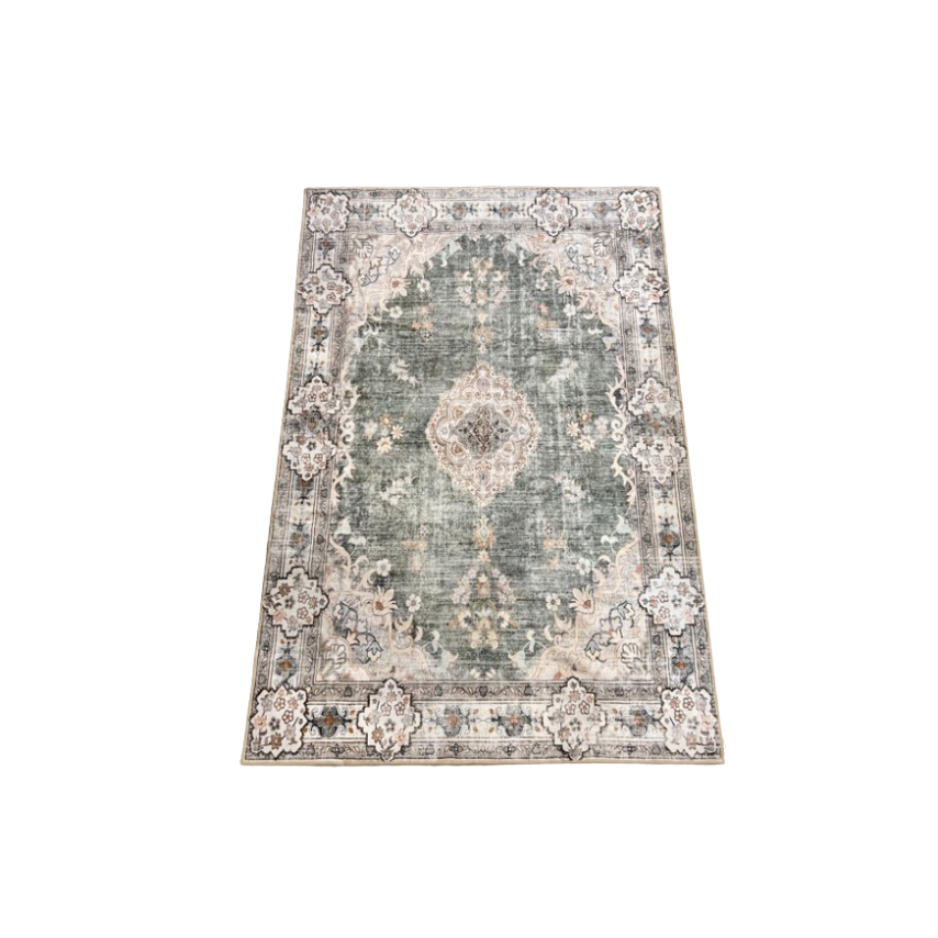Green and Tan Pattern Rug