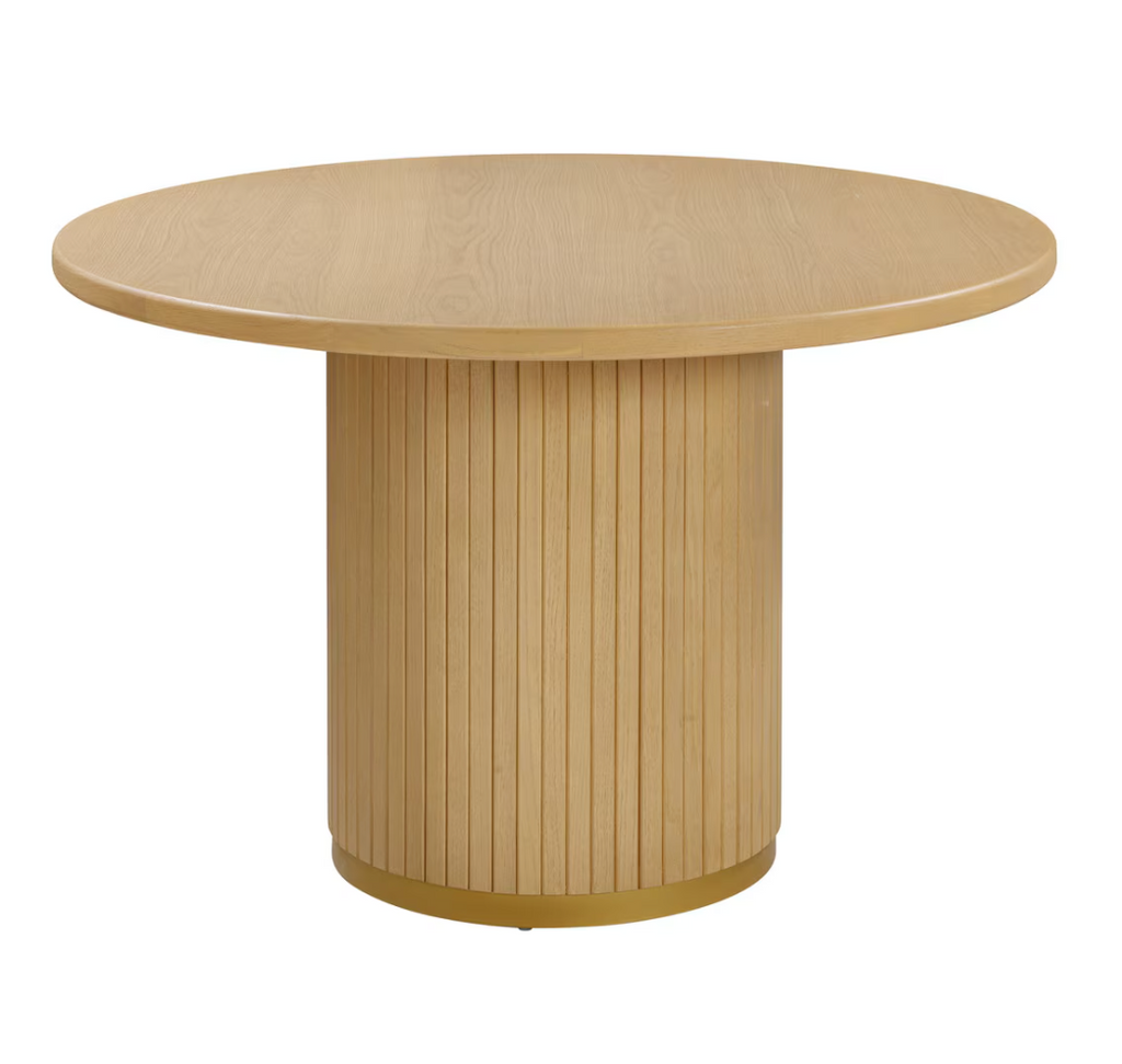 Light Oak Ribbed Dining Table Rental | Folklore Event Rentals