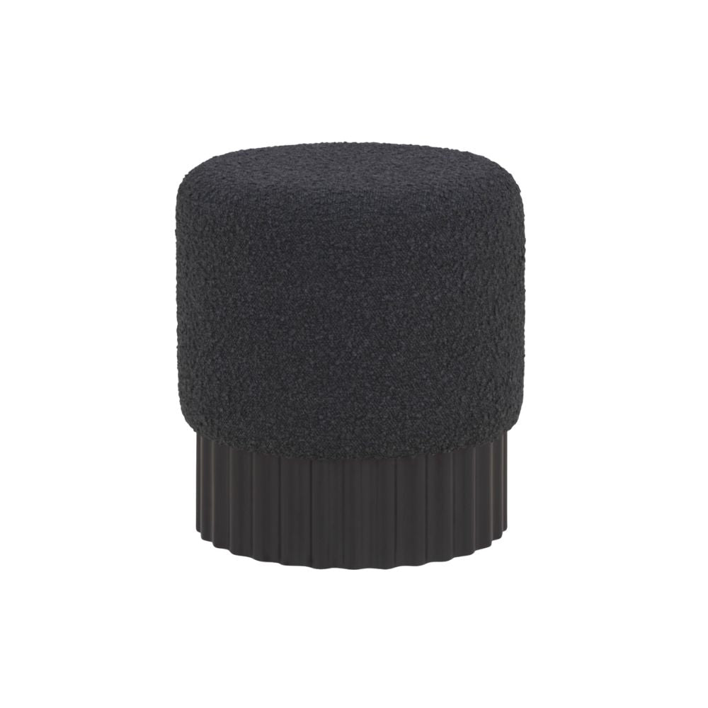 Black Boucle Ottoman