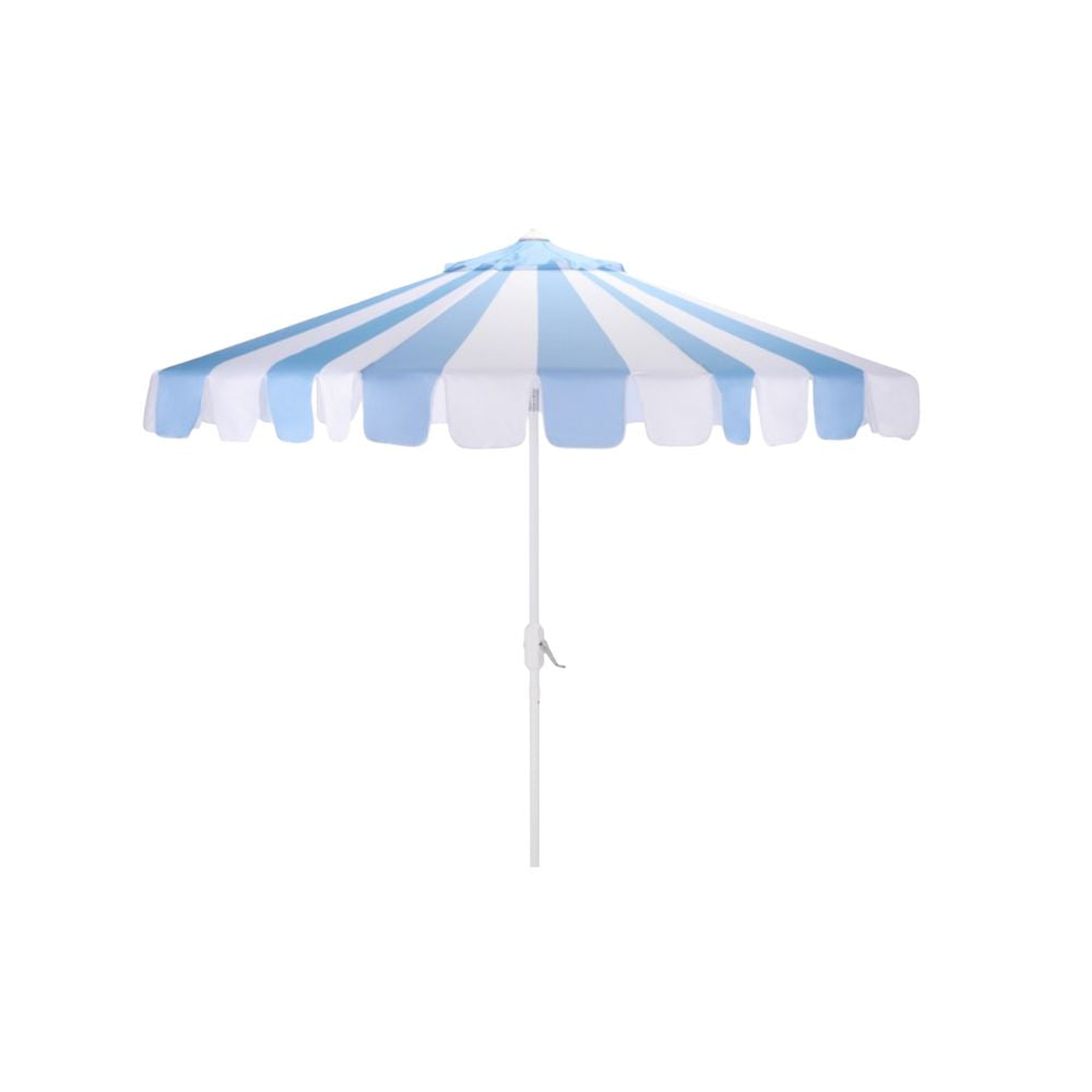 Light Blue and White Striped Umbrella