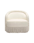 Cream Boucle Tassel Chair
