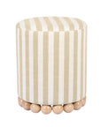 Beige Striped Ottoman