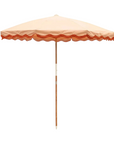 Pink and Red Scalloped Umbrella